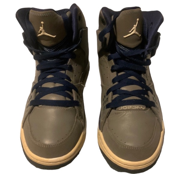 Nike Air Jordan SC-1 Retro Men's Gray/Blue Leather Athletic Shoes